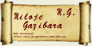 Miloje Gazibara vizit kartica